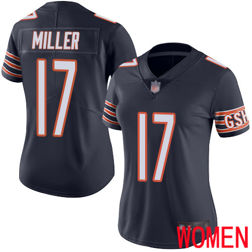Chicago Bears Limited Navy Blue Women Anthony Miller Home Jersey NFL Football #17 Vapor Untouchable->women nfl jersey->Women Jersey